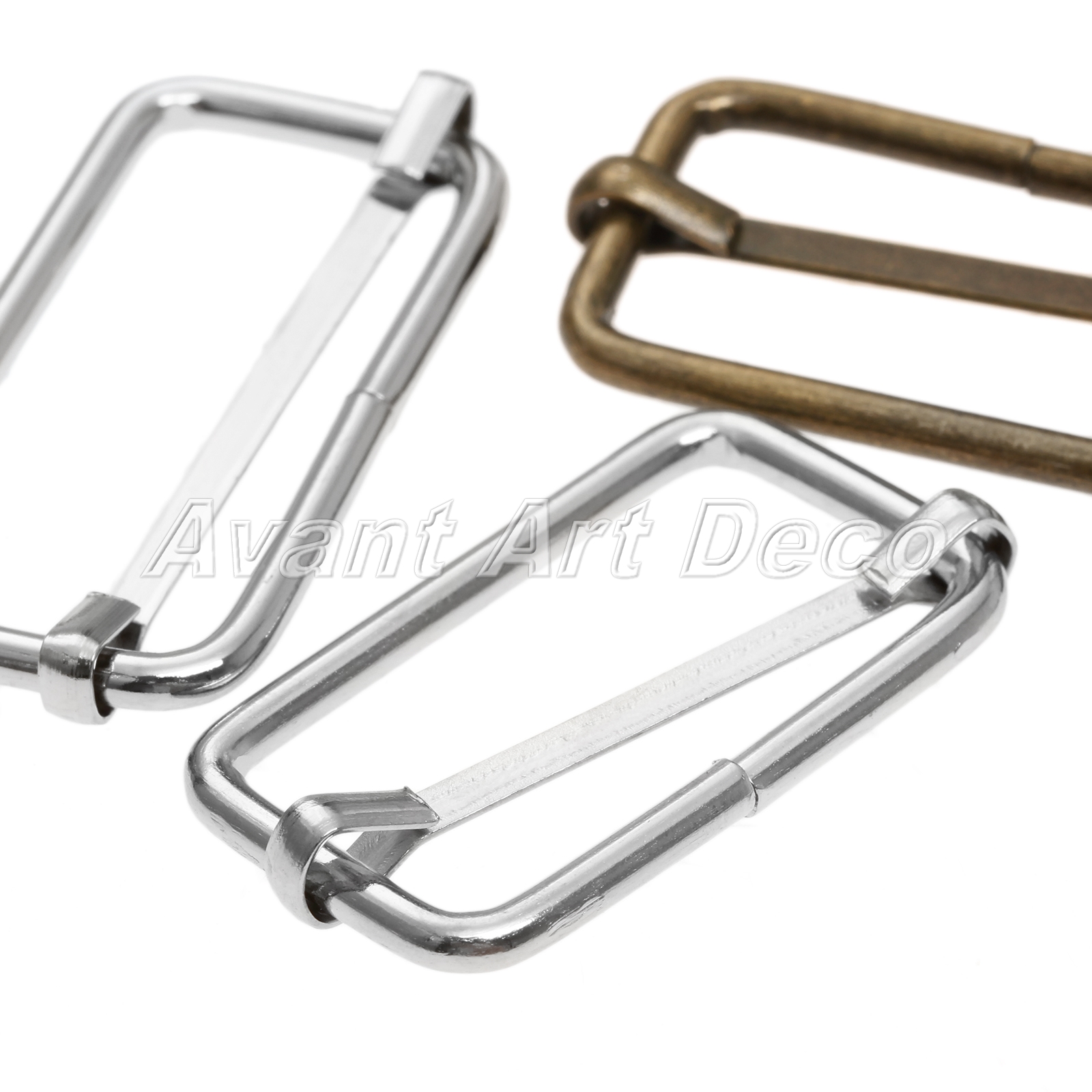 20Pcs Metal Webbing Bag Buckle Slide Adjustor Adjustable Square Ring Buckles