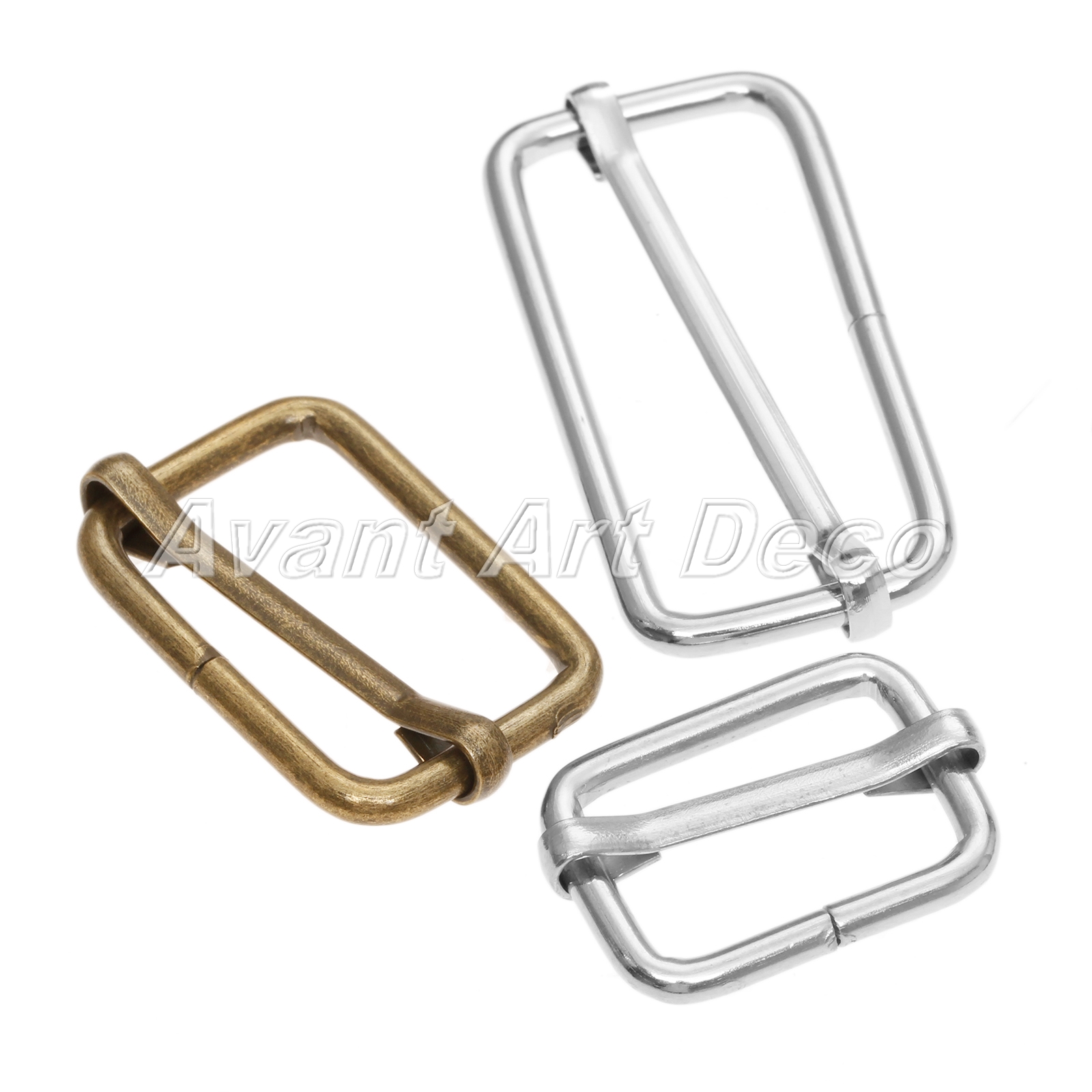 20Pcs Metal Webbing Bag Buckle Slide Adjustor Adjustable Square Ring Buckles 