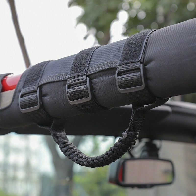 2-Pack Black Grab Handles For Jeep Wrangler - CJ, YJ, TJ, JK, JL - Velcro Mount 14 thumbnail image