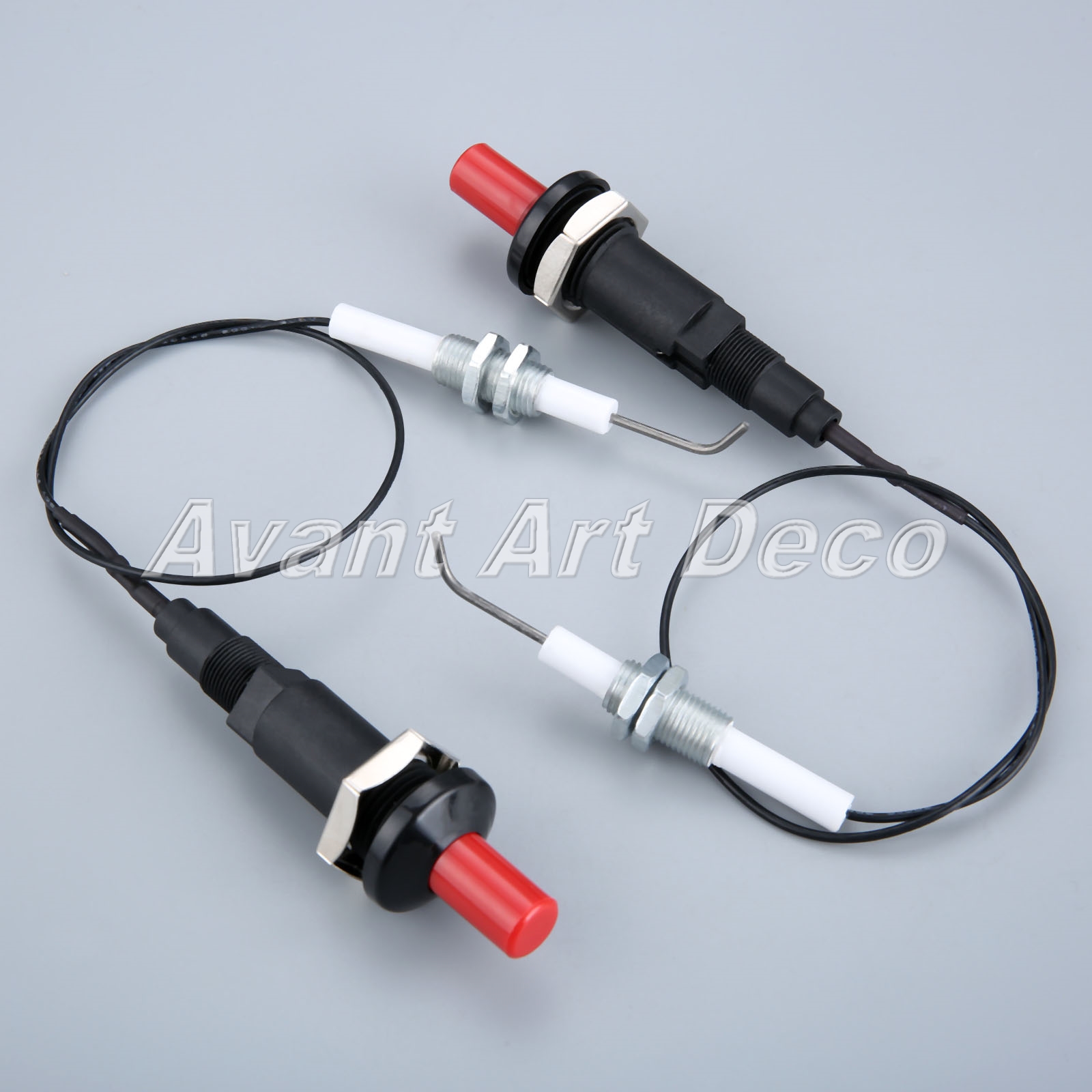 2x Push Button Piezo Igniter Set with Thread M10x1 Heater Spake